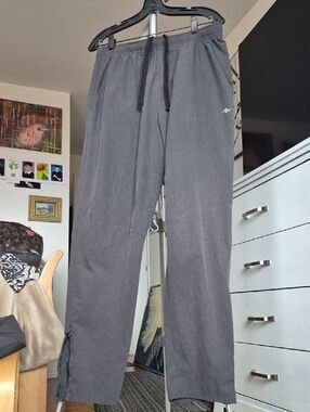 Large Athletic Works Drawstring/Elastic Waist Track Pants - Gray 2 Pockets